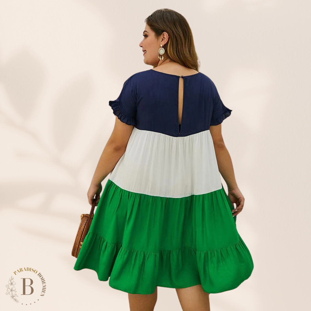 Vestito Ampio Corto Taglie Forti | Paradiso Bohemien