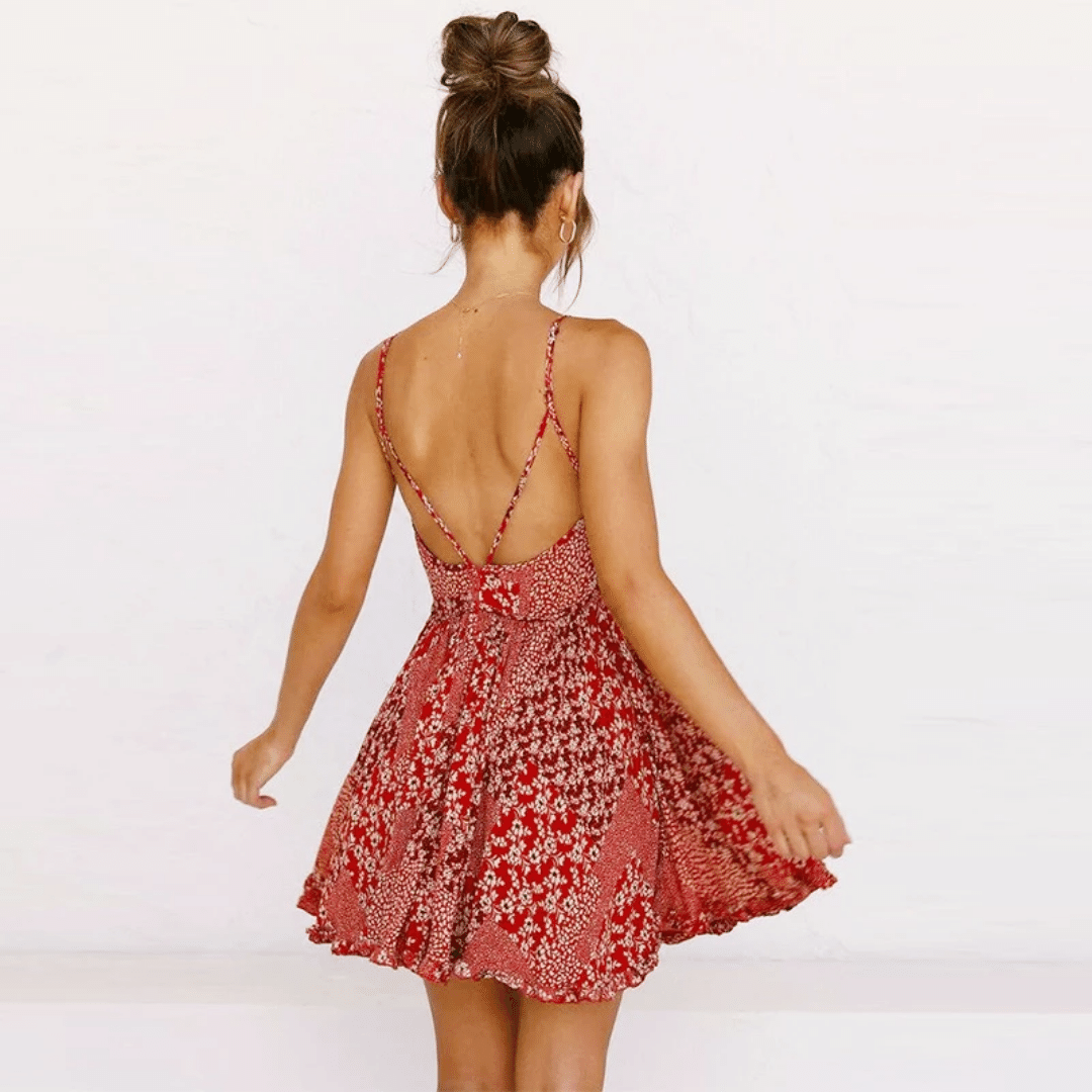 Vestito Rosso Corto Elegante | Paradiso Bohemien