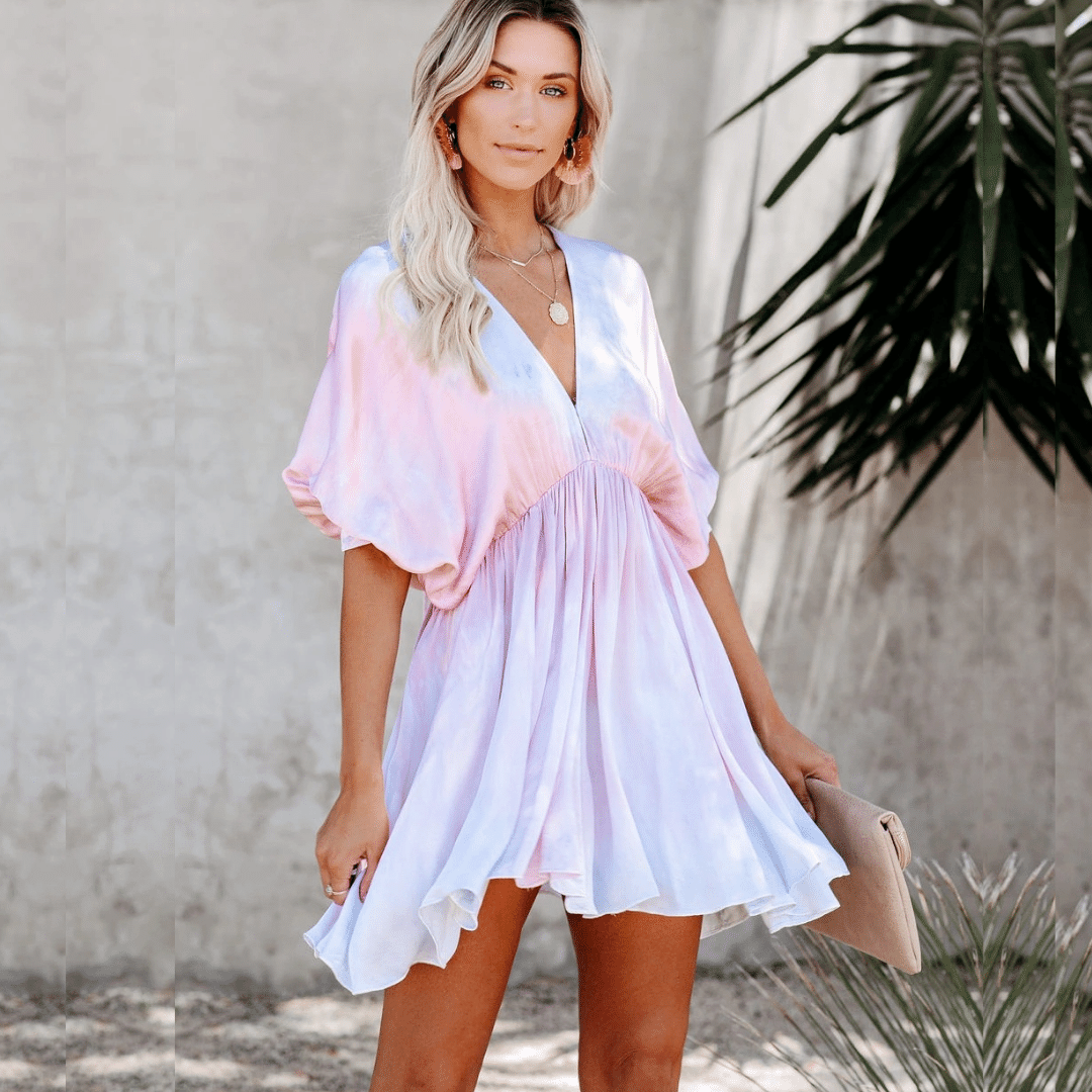 Vestito Tie and Dye Corto | Paradiso Bohemien