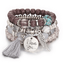 Bracciale Perline Bianche e Marone Boho Chic | Paradiso Bohemien
