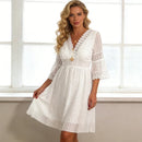Vestito Boho Bianco Elegante Donna in Pizzo | Paradiso Bohemien