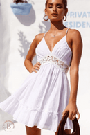 Abito Bianco Corto con Pizzo | Paradiso Bohemien