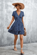 Vestito Blu a Fiori Corto | Paradiso Bohemien