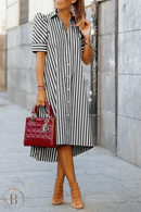 Abito camicia a righe verticali | Paradiso Bohemien