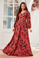 Vestito Rosso a Fiori  da Cerimonia | Paradiso Bohemien