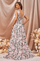 Abito da Cerimonia Rosa a Fiori Lungo | Paradiso Bohemien