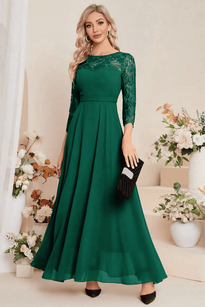 Abito da Cerimonia Verde Smeraldo Lungo Paradiso Bohemien