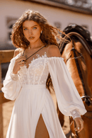 Abito da Sposa Semplice Maniche Lunghe | Paradiso Bohemien