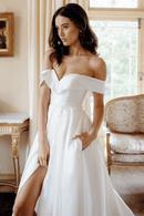 Abito da Sposa Semplice Raso con scollo a cuore | Paradiso Bohemien