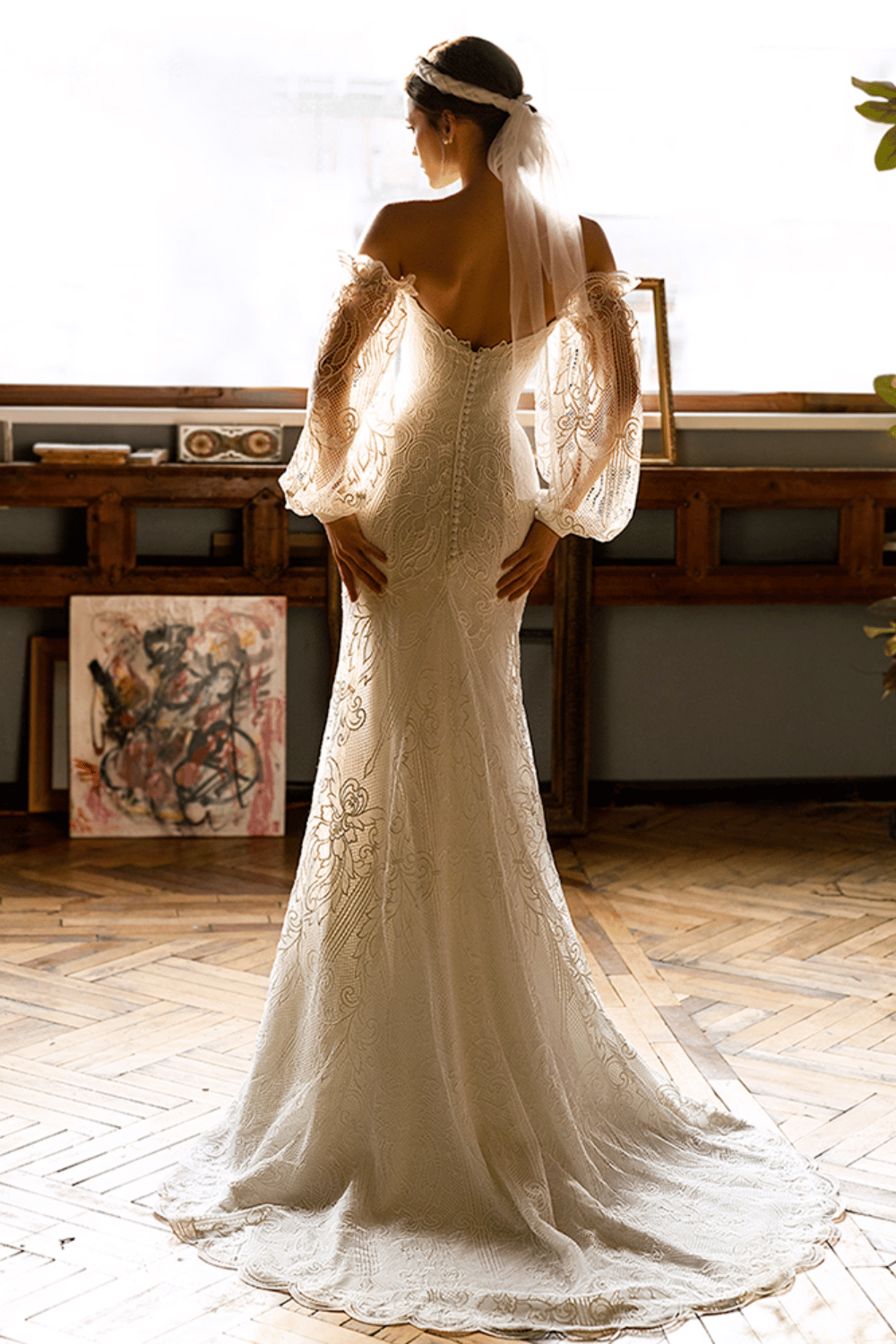 Abito da Sposa Sirena Scollo a Cuore | Paradiso Bohemien