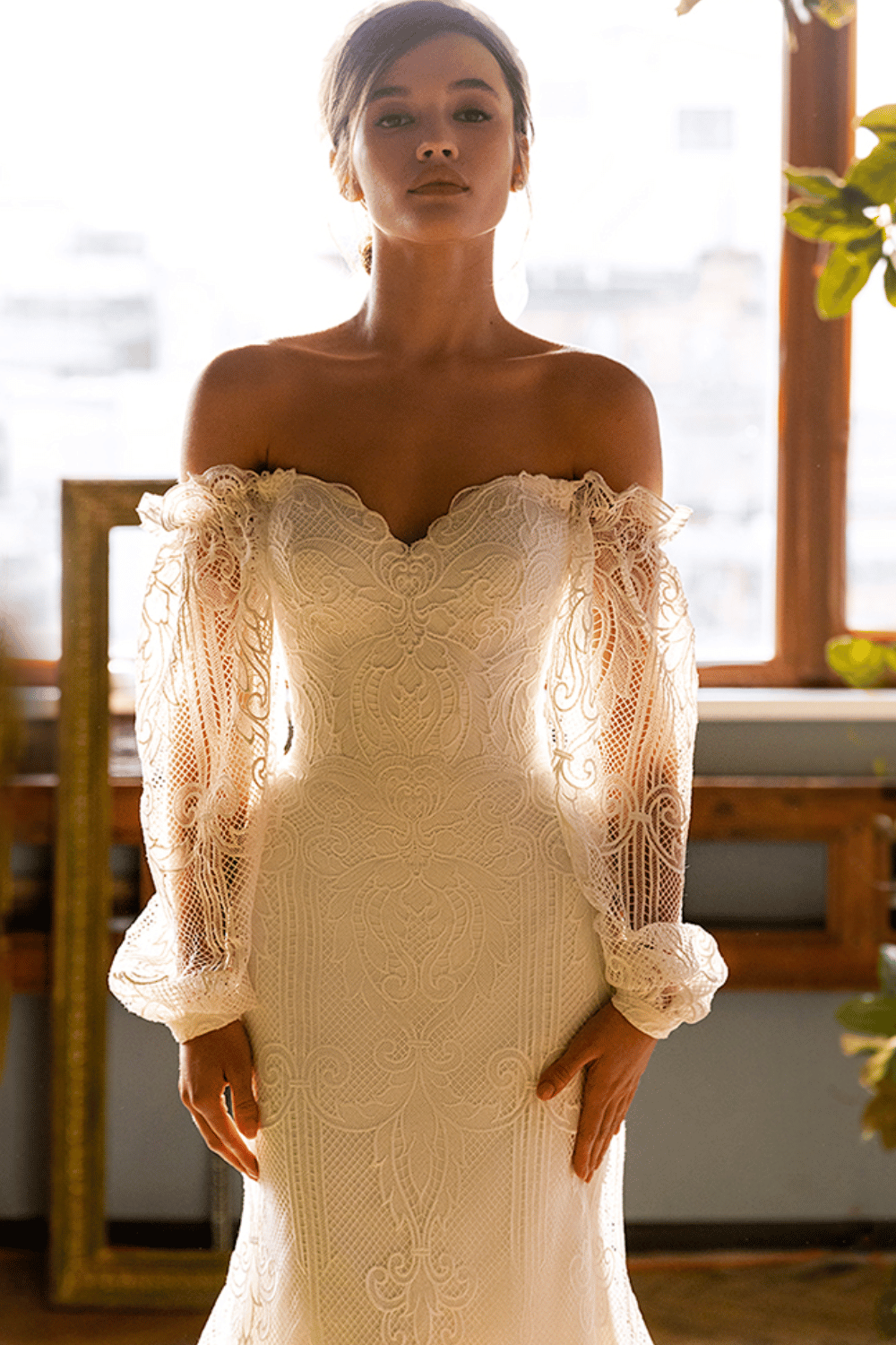 Abito da Sposa Sirena Scollo a Cuore | Paradiso Bohemien