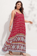 Abito Floreale Rosso Taglie Forti Estivo | Paradiso Bohemien