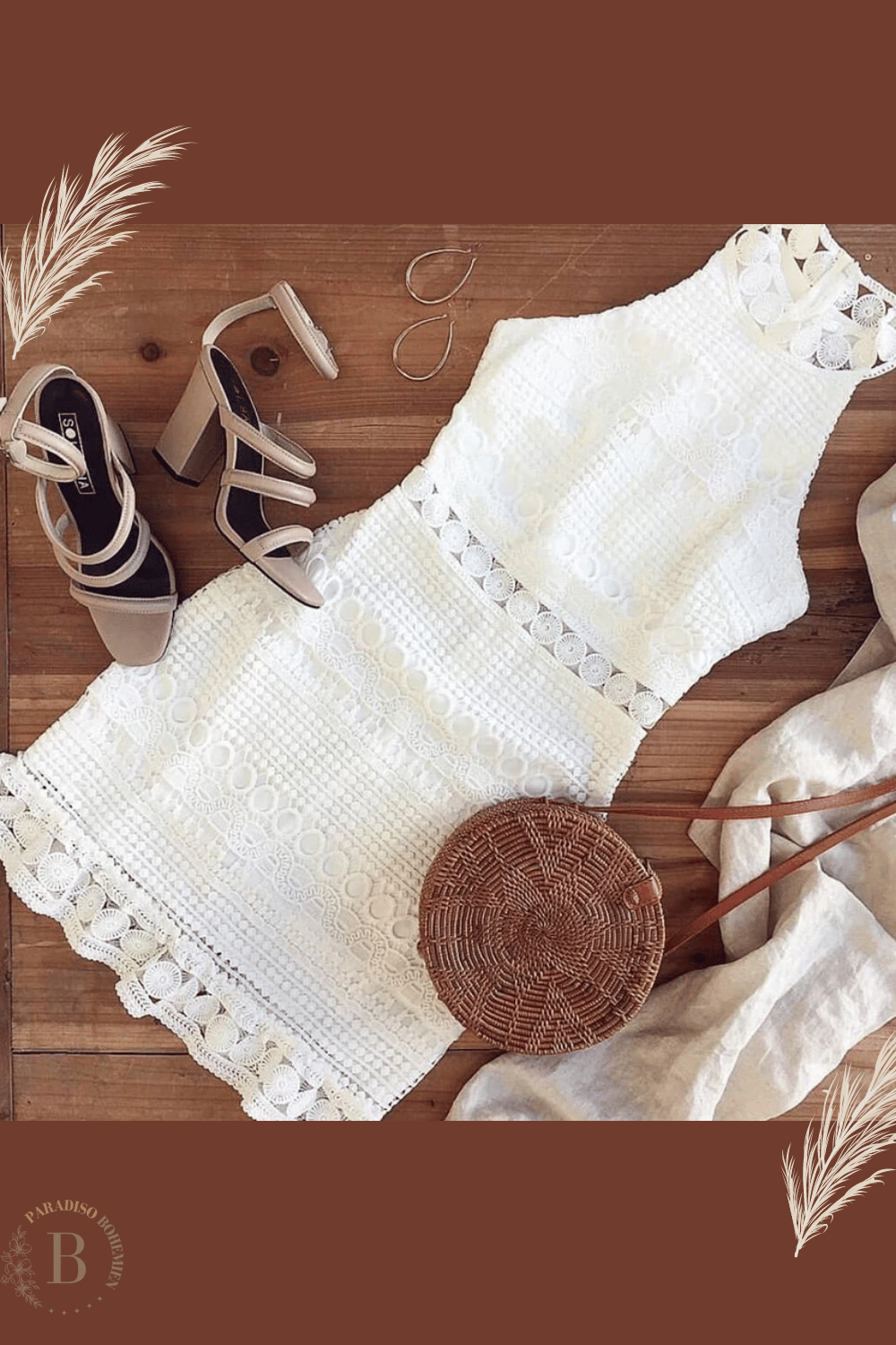 Abito in Pizzo Bianco Corto | Paradiso Bohemien