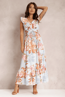 Abito Lungo Elegante a Fiori | Paradiso Bohemien