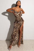 Maxi Abito in Stile Bohémien con Stampa Leopardata | Paradiso Bohemien