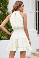 Abito corto bianco Scollo Americana  | Paradiso Bohemien