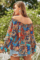 Blusa a Fiori da Donna con Spalle Scoperte | Paradiso Bohemien