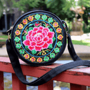 Borsa Ricamata Nera Artigianale - Accessorio Boho Etnico Fatto a Mano