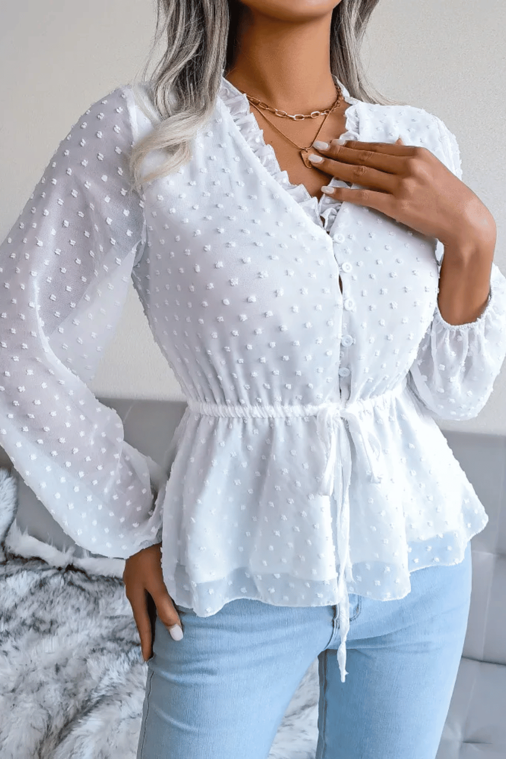 Camicia Bianca da Donna Scollo a V | Paradiso Bohemien