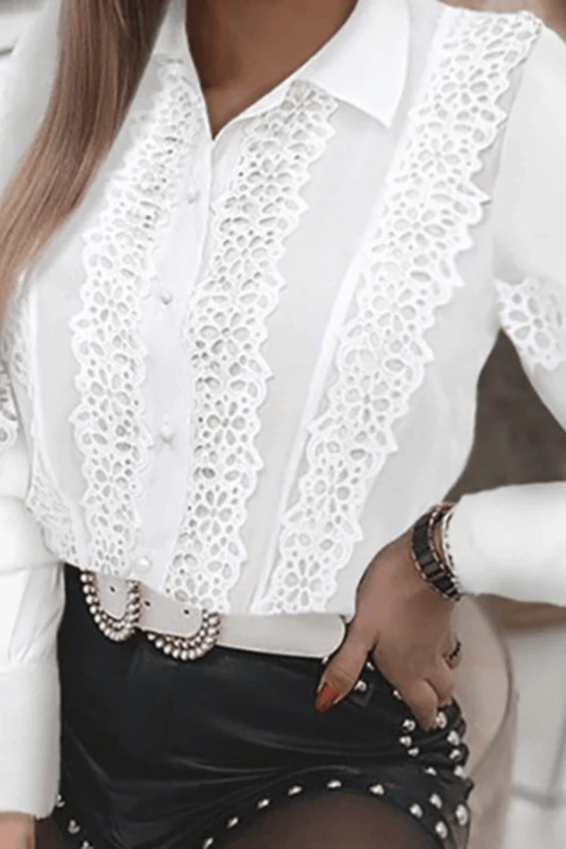 Camicia Bianca Elegante da Donna Abbottonato | Paradiso Bohemien
