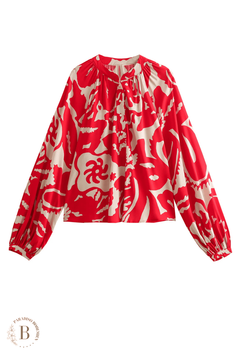 Camicia Bianca e Rossa Paradiso Bohemien