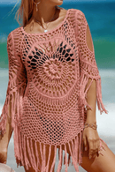 Copricostume Donna Uncinetto Rosa | Paradiso Bohemien