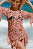 Copricostume Donna Uncinetto Rosa | Paradiso Bohemien