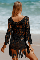 Copricostume all Uncinetto Nero da Donna  | Paradiso Bohemien