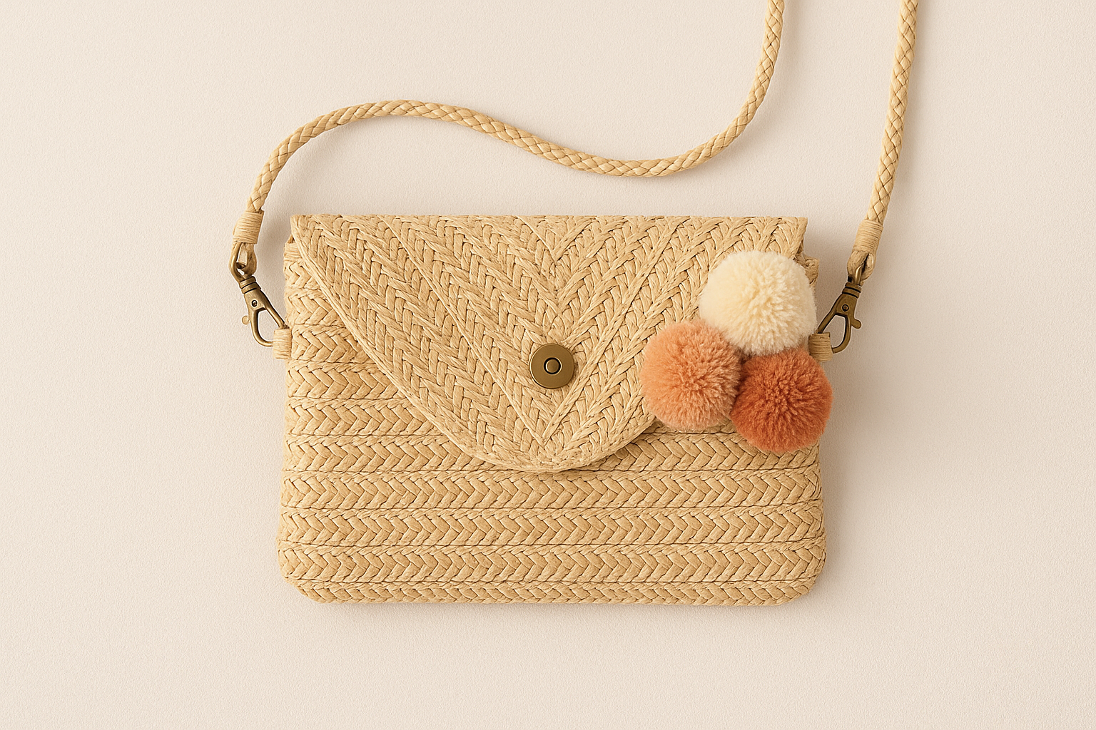 Borsa Paglia Spalle Boho - Immagine Principale con Logo