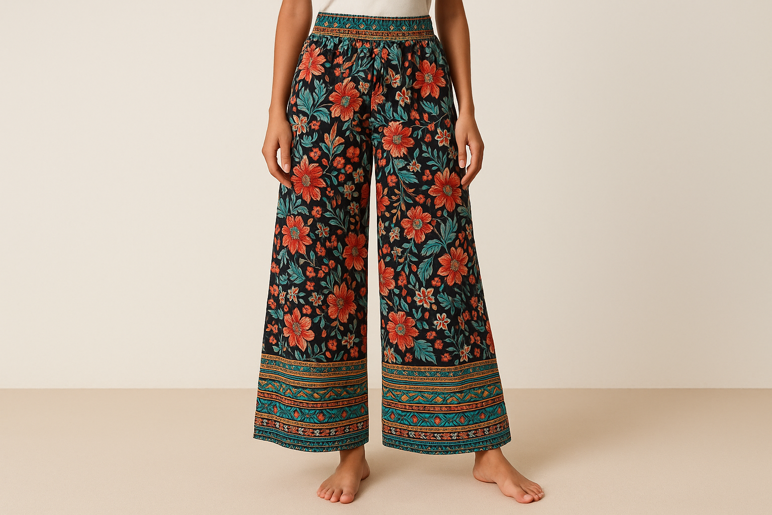 Pantaloni Leggeri Larghi Donna - Immagine Principale con Logo