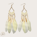 Orecchini con Piume Bianchi | Paradiso Bohemien