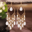 Orecchini Pendenti Lunghi con Pietre Bianchi | Paradiso Bohemien