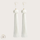 Orecchini Boho Chic con Nappe Lunghe Bianco | Paradiso Bohemien