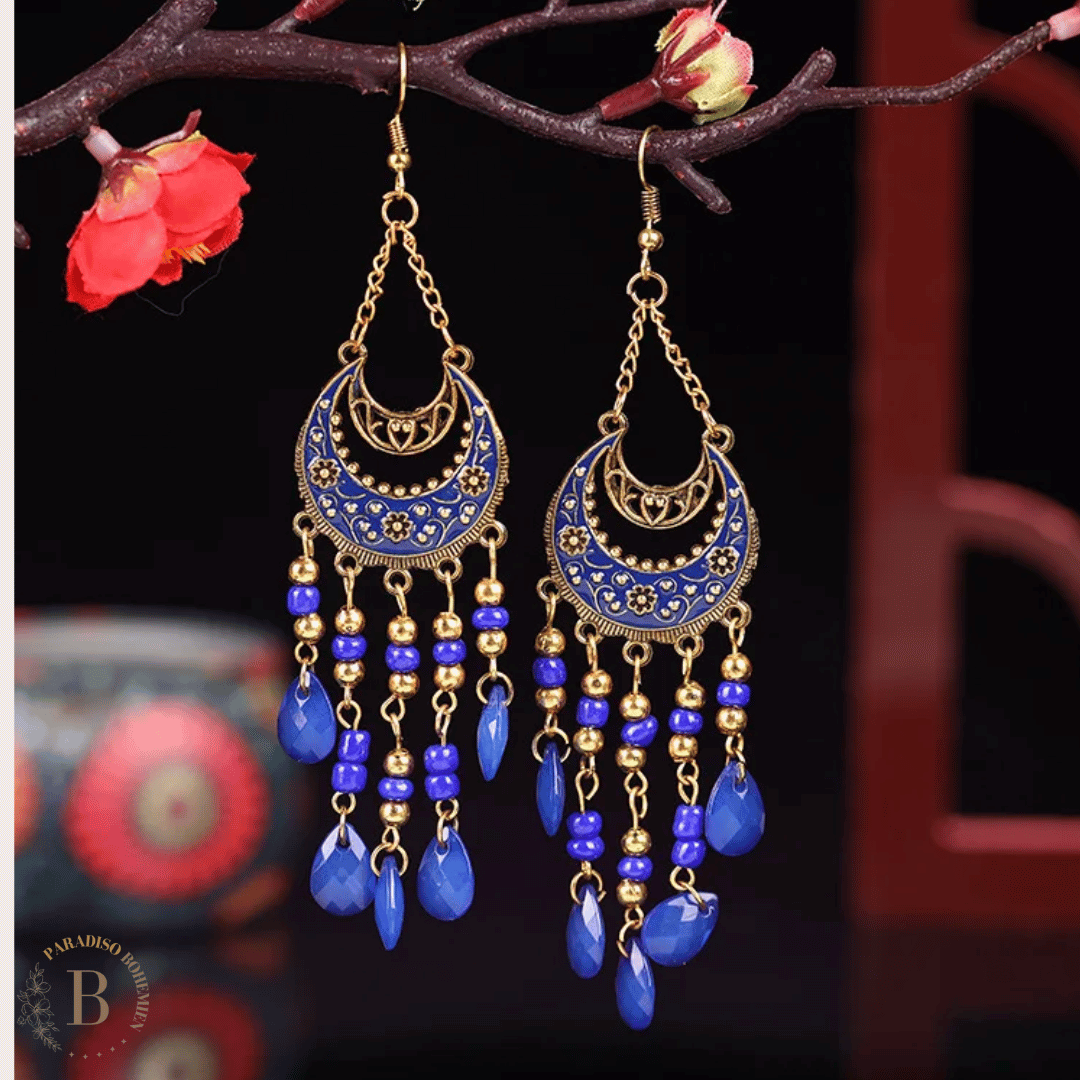 Orecchini pendenti goccia zirconi blu argento - Gioielli Orecchini pendenti goccia zirconi blu argento - Gioielli