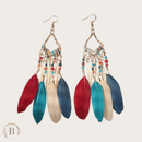 Orecchini con Piume Colorate | Paradiso Bohemien