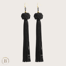Orecchini Boho Chic con Nappe Lunghe Nero | Paradiso Bohemien