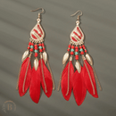 Orecchini Bohemien con Piume Rossi | Paradiso Bohemien
