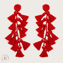 Orecchini Boho Hippy colore rosso  | Paradiso Bohemien