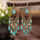 Orecchini Pendenti Lunghi con Pietre Turchese | Paradiso Bohemien
