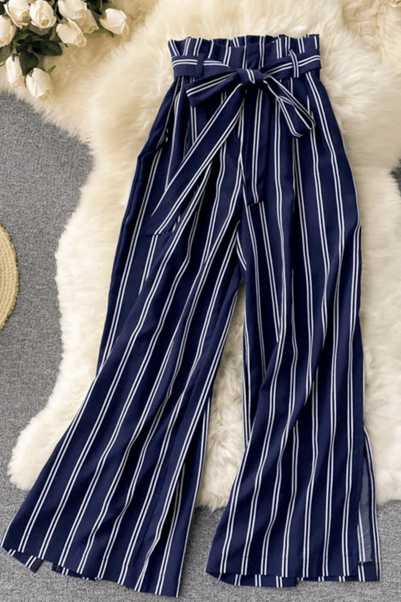 Pantaloni a Righe da Donna Colore Blu | Paradiso Bohemien