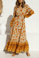 Vestito Arancione a Maniche Lunghe | Paradiso Bohemien