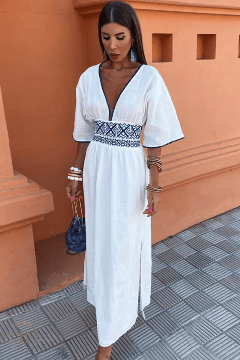 Abito Maxi Bianco Boho Chic Estivo | Paradiso Bohemien