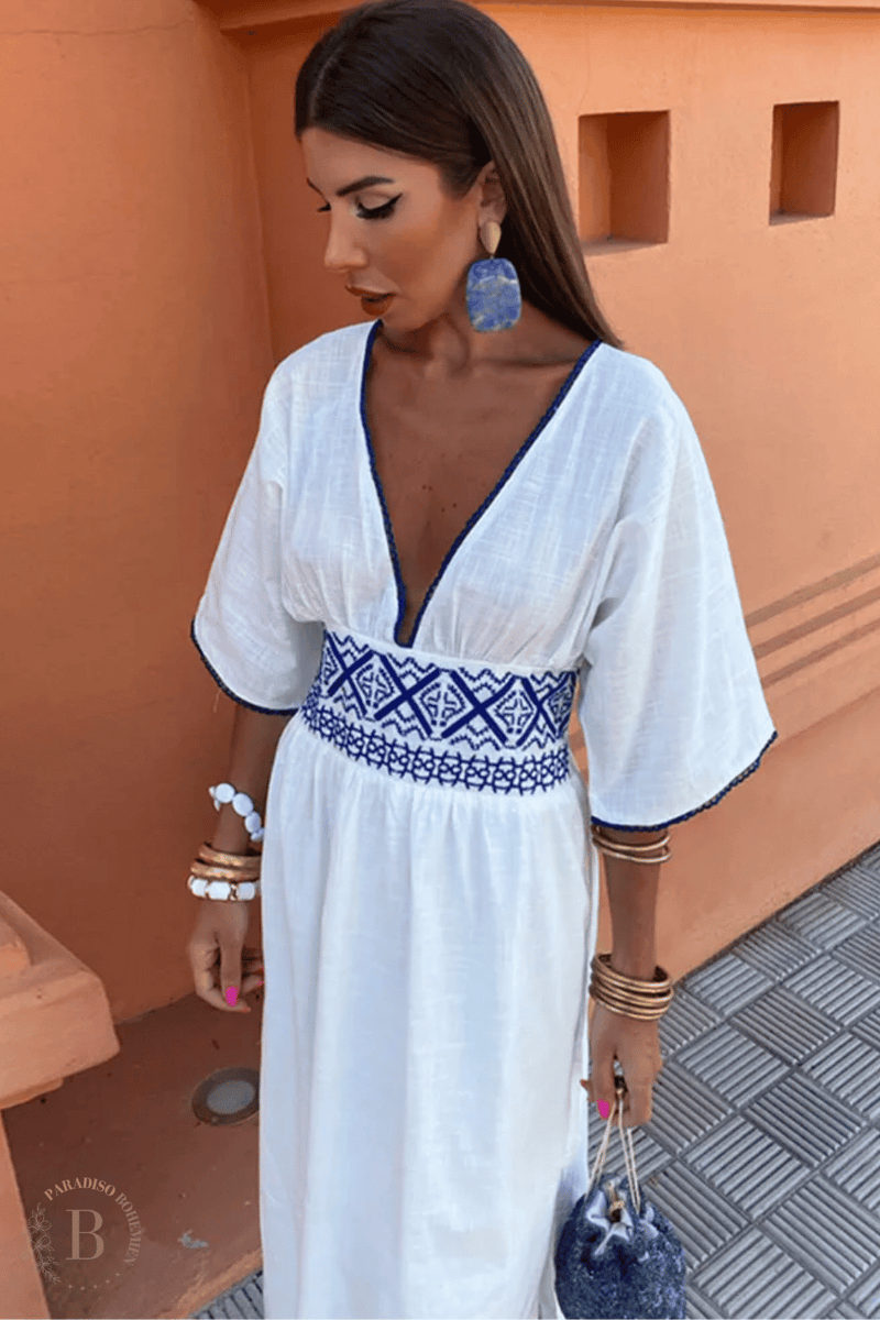 Abito Maxi Bianco Boho Chic Estivo | Paradiso Bohemien