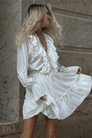 Abito Bianco Corto Scollo a V | Paradiso Bohemien