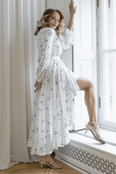 Abito Bianco Lungo a Portafoglio | Paradiso Bohemien