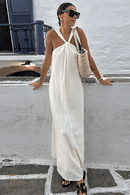 Abito Bianco Maxi Boho in Lino | Paradiso Bohemien