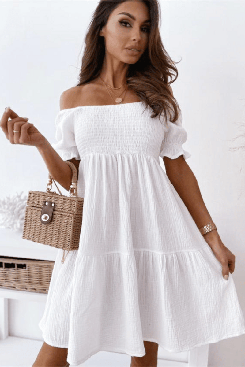 Vestito Bianco con Spalle Scoperte | Paradiso Bohemien
