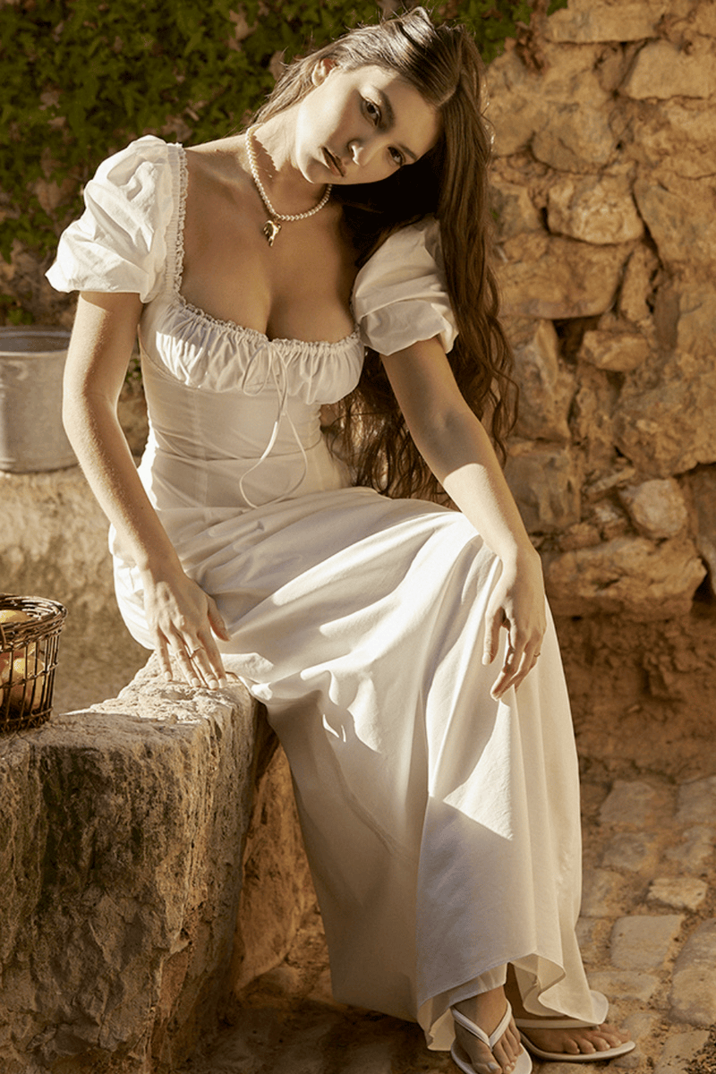 Vestito Bianco in Cotone Lungo | Paradiso Bohemien