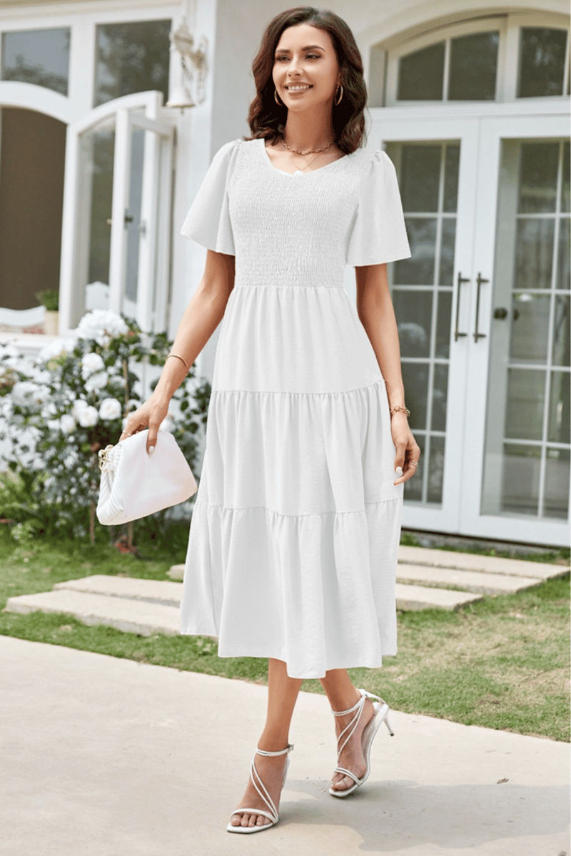 Vestito bianco estivo elegante on sale