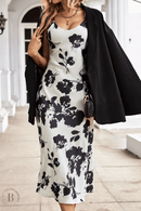 Vestito Bianco con Fiori Neri | Paradiso Bohemien